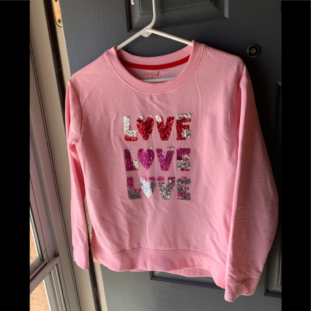 New girls Cat&Jack heart themed sweatshirtXL 14/16